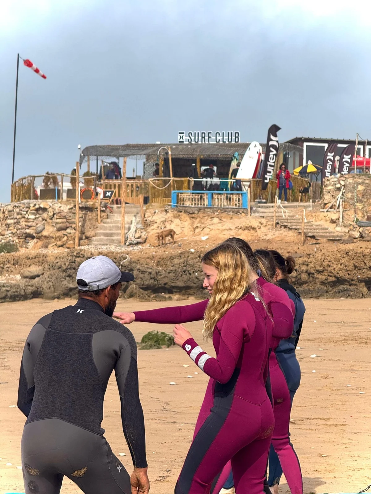 A surf coaching moment at the Tamraght club