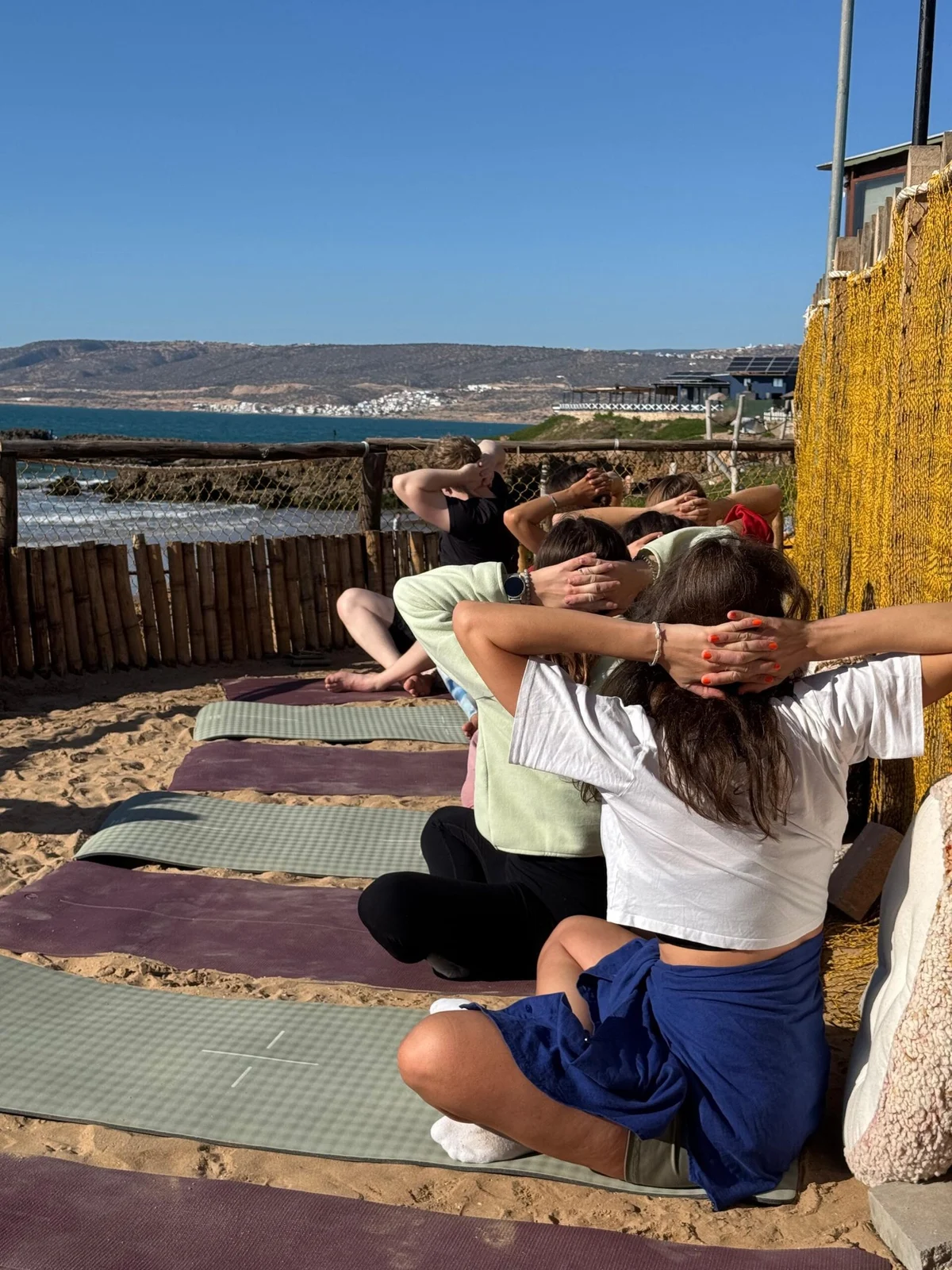 Yoga on the Tamraght club terrace