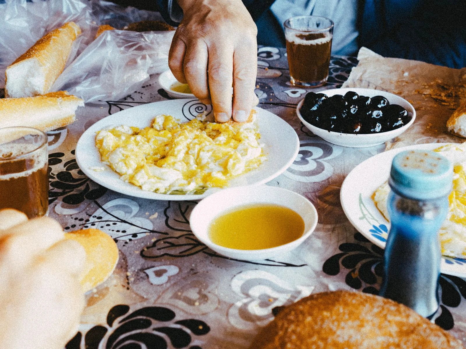 A Moroccan breakfast spread · illustrative photograph