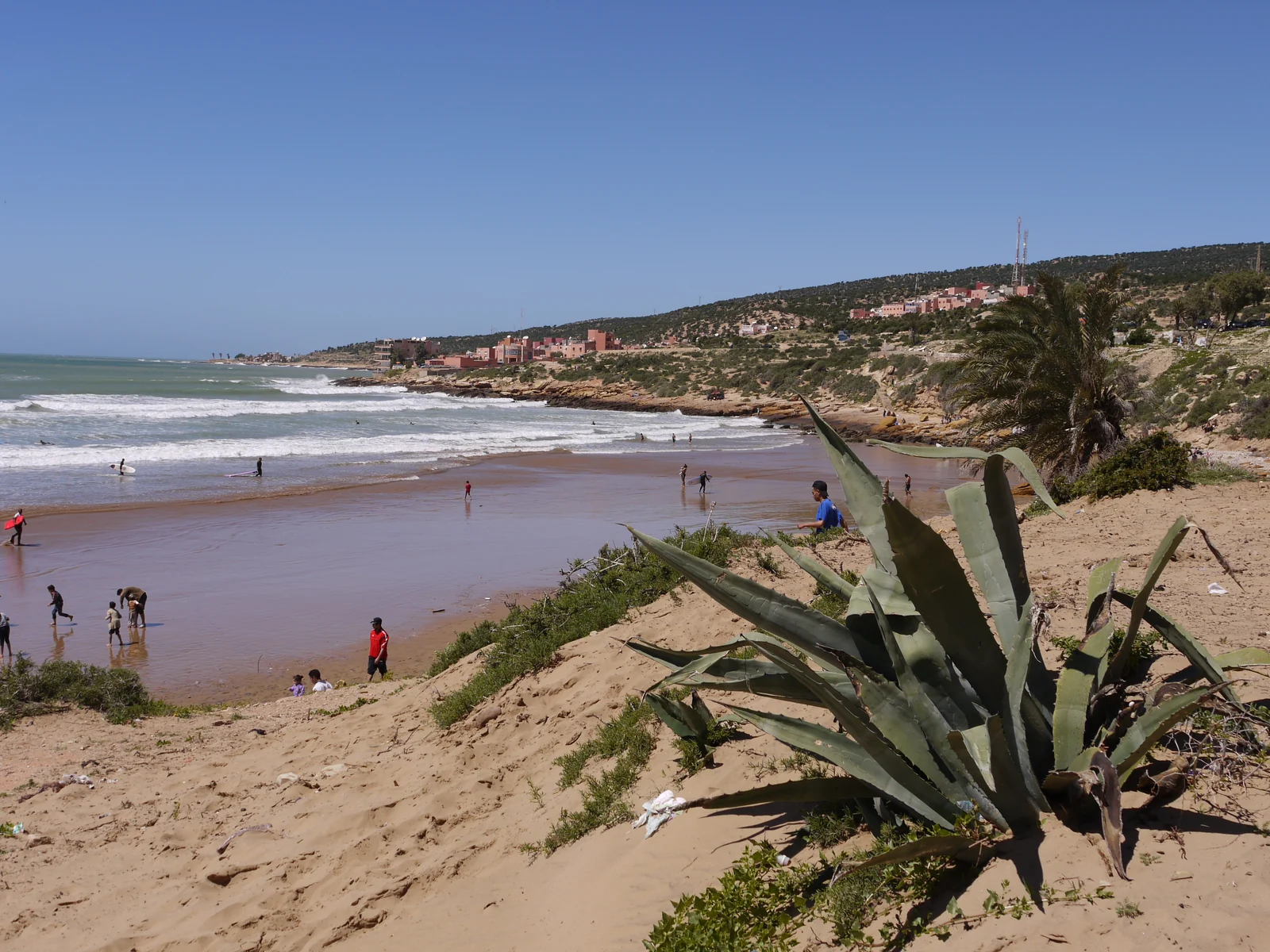 The beach and dunes at Taghazout · location photo