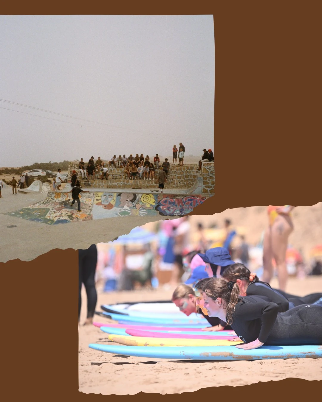 Learning to surf together on the Taghazout coast