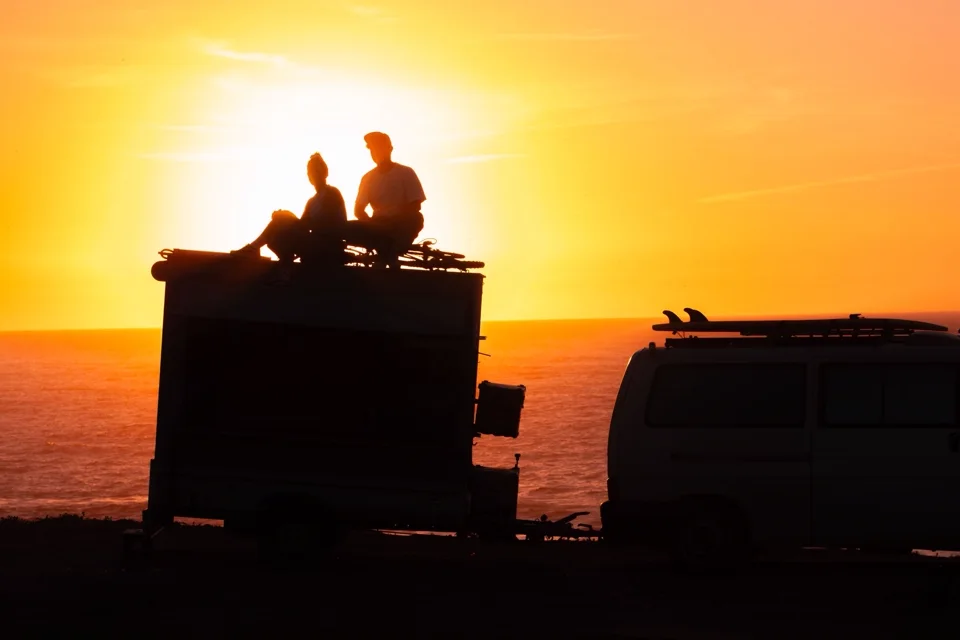 A van on the Taghazout coast — local photo library