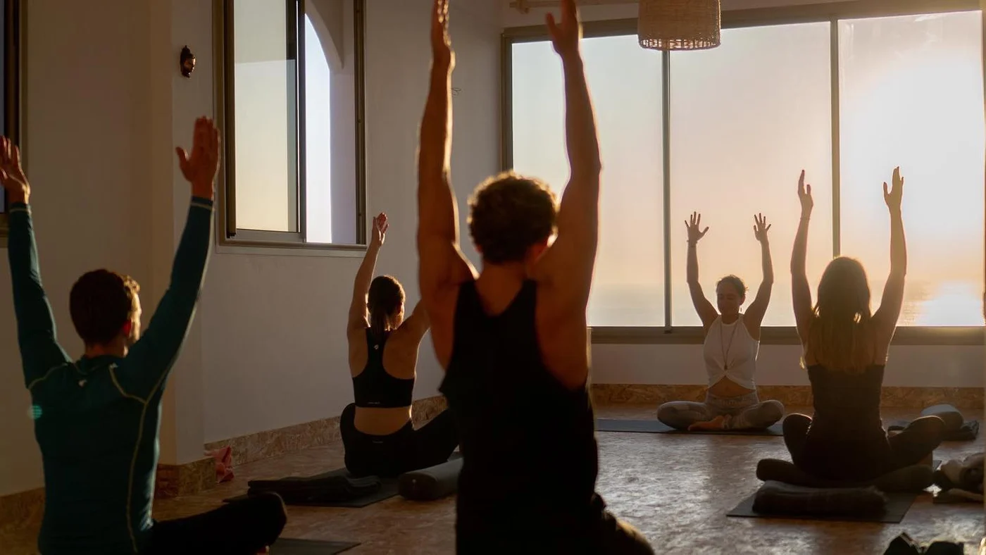 Yoga practice with the Blue Mind community