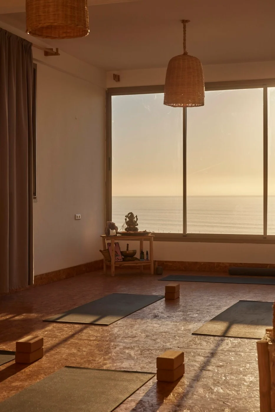 The ocean-view yoga shala at Blue Mind