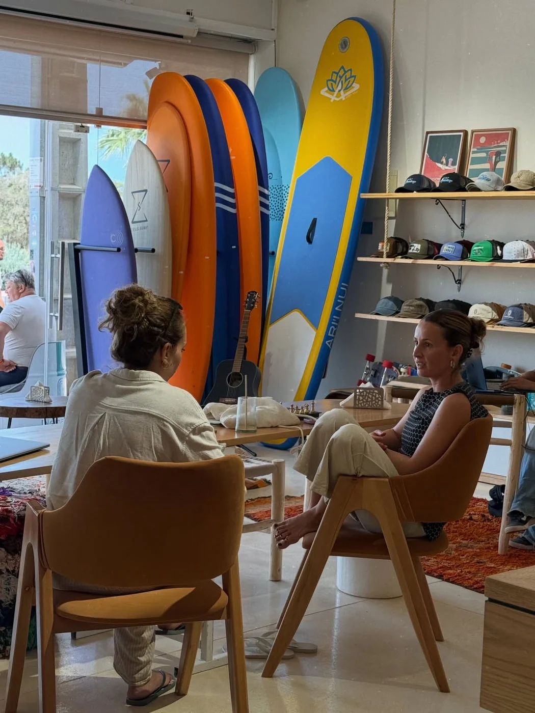 Coffee and conversation inside Nomadbay